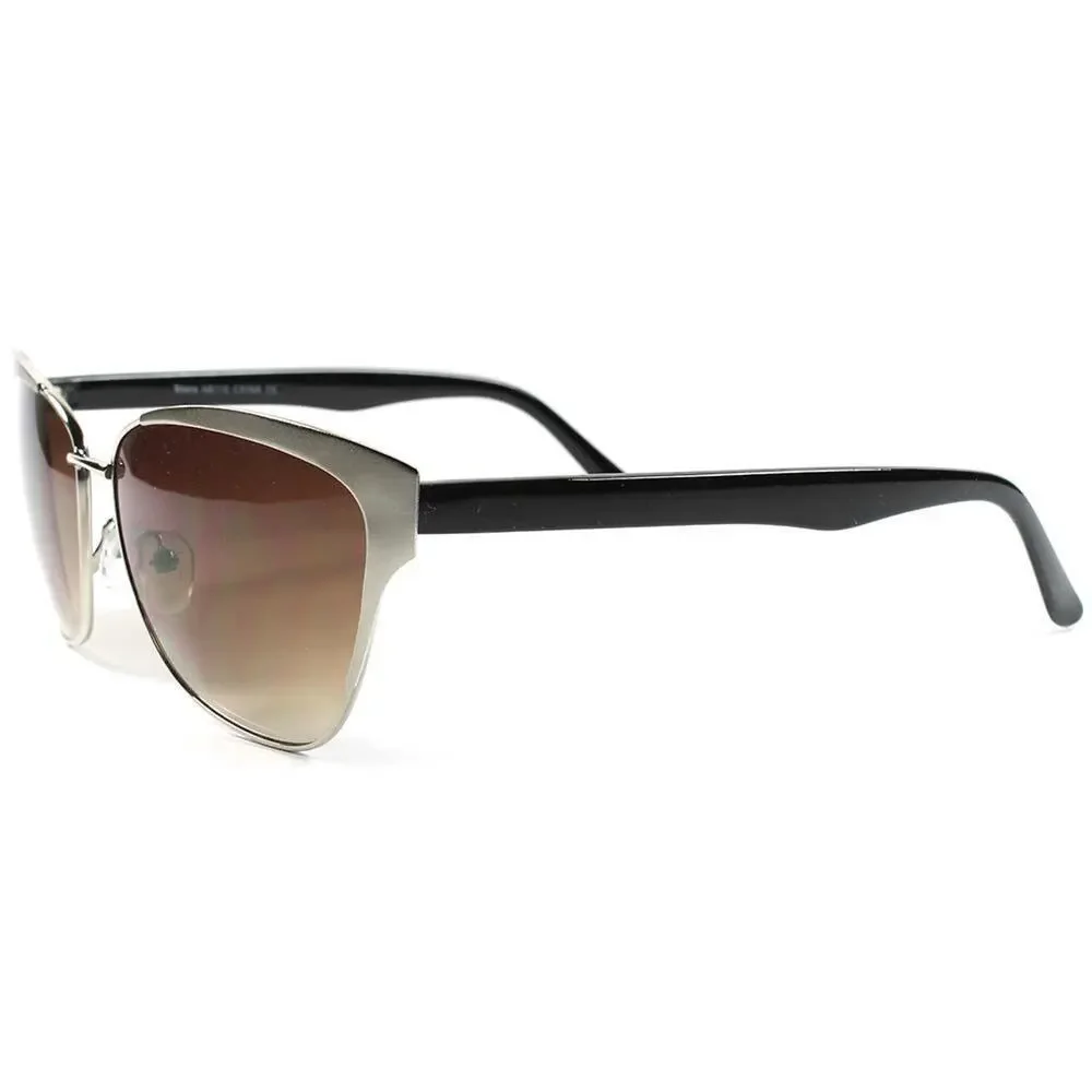 Classic Vintage Retro 60s Style Fashion Silver Womens Cat Eye Hot Sunglasses